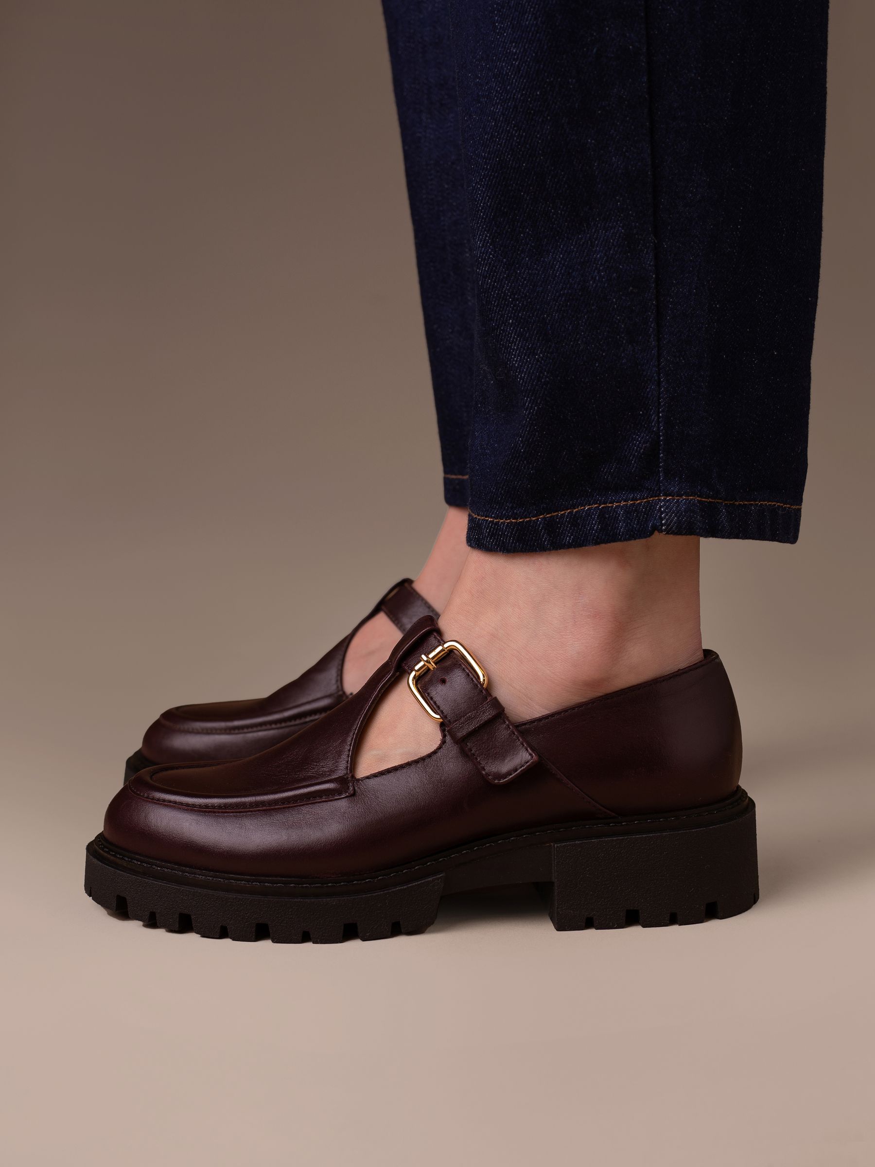 Buy Celtic & Co. Red Chunky T Bar Loafers from Next USA