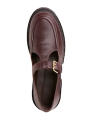 Celtic & Co. Red Chunky T Bar Loafers - Image 8 of 9