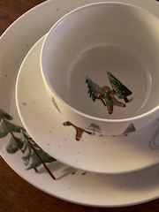 12 Piece Green Christmas Gingerbread Dinner Set - Image 4 of 5