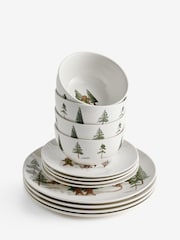 12 Piece Green Christmas Gingerbread Dinner Set - Image 5 of 5