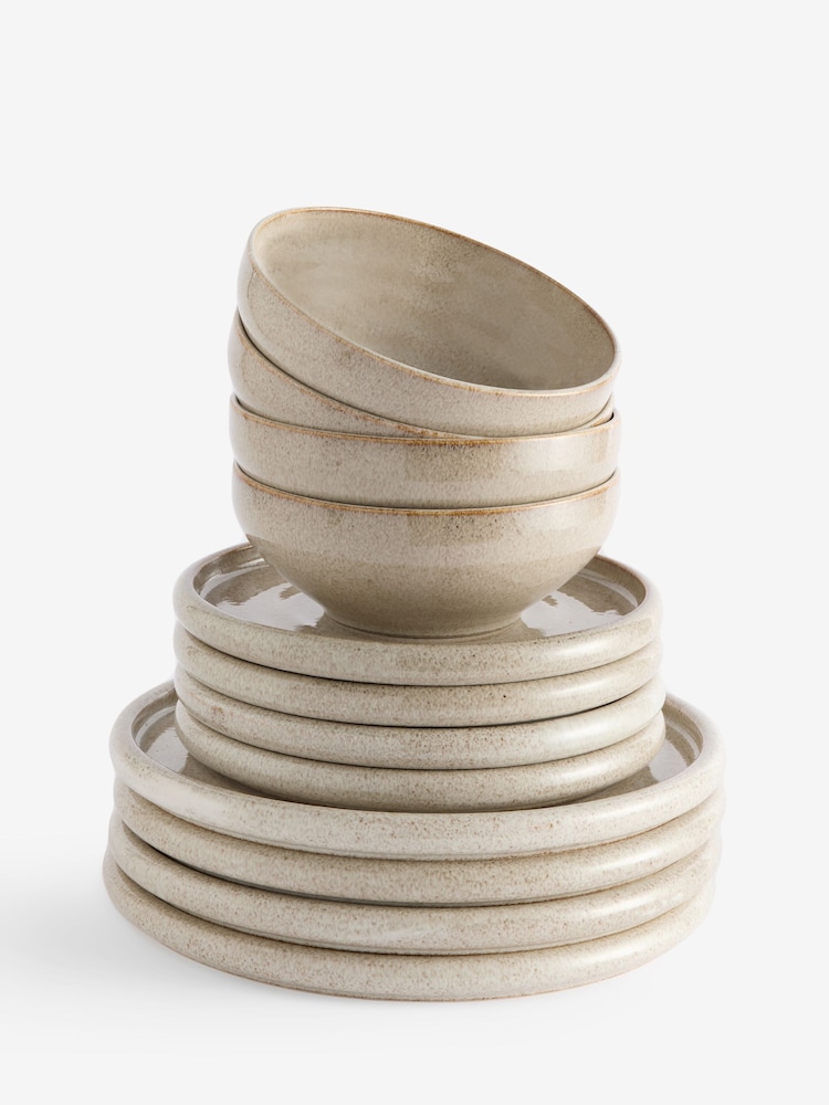 12 Piece Natural Amalia Reactive Glaze Dinner Set - Image 5 of 5 12 Piece Natural Amalia Reactive Glaze Dinner Set - Image 5 of 5