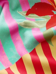 وردي/فيروزي مورد طبعة - بنطلون ستان برجل واسعة - صورة 10 من 10