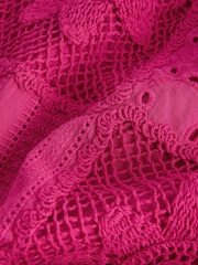 Hot Pink N. Premium Crochet Patchwork Shorts - Image 6 of 6