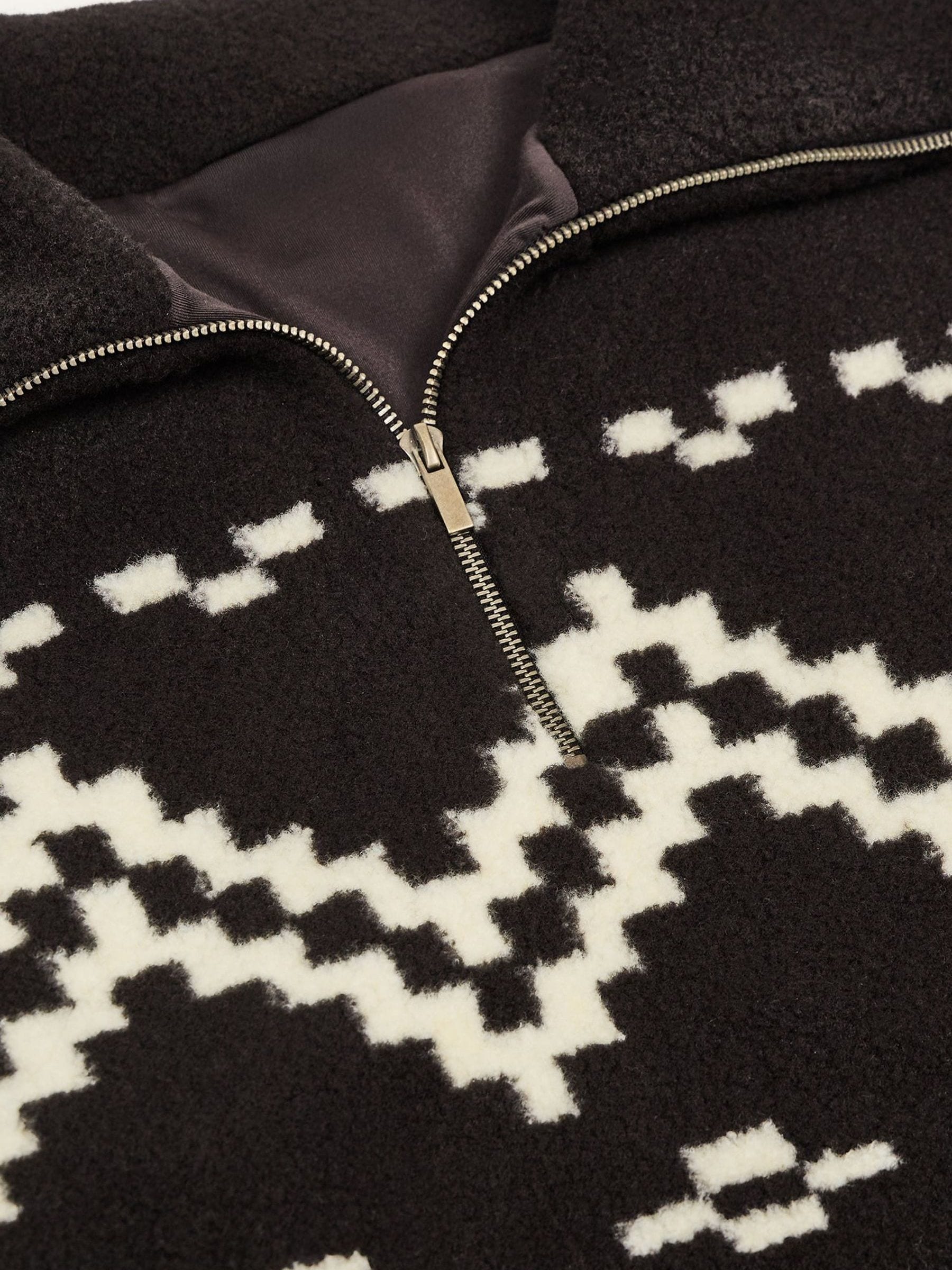 Buy 4th & Reckless Black Dayna Half Zip Fairisle Fleece from the