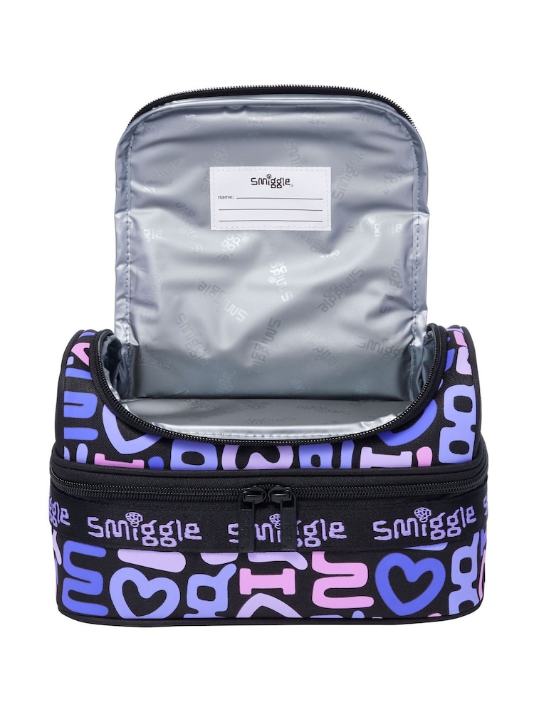 Smiggle Purple Smiggler Double Decker Lunchbox - Image 2 of 2 Smiggle Purple Smiggler Double Decker Lunchbox - Image 2 of 2