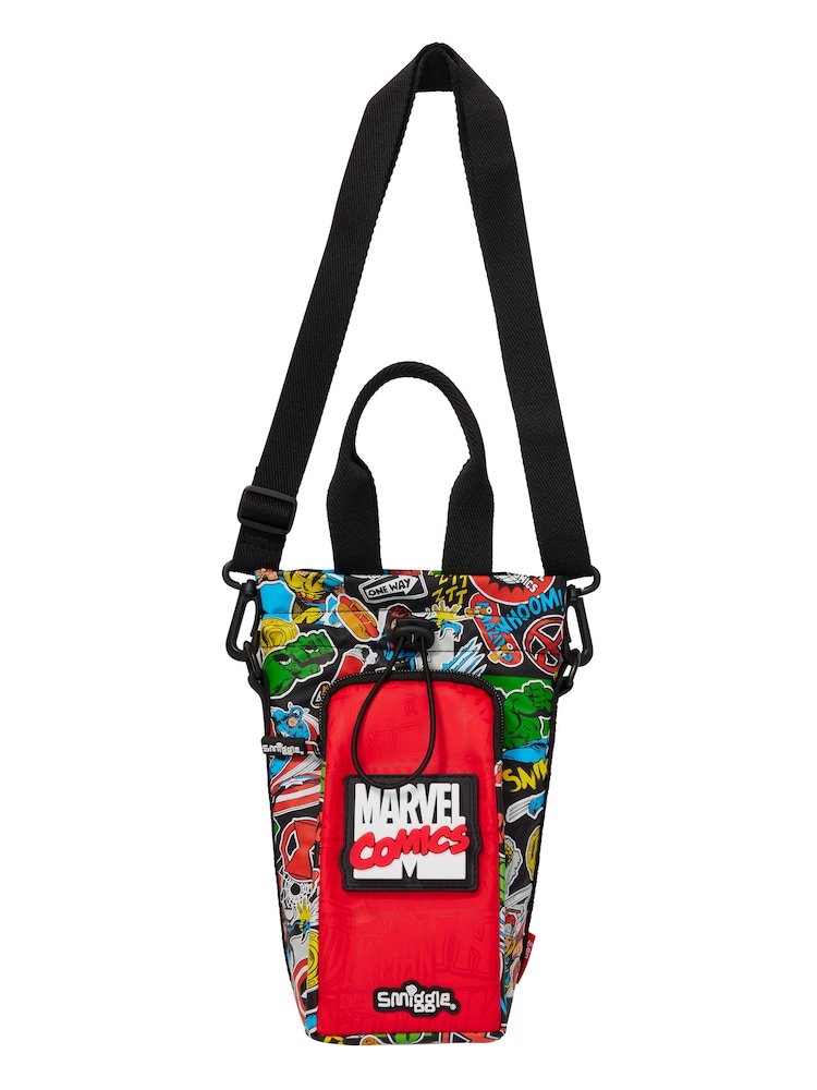 Smiggle Black Marvel Bottle Bag With Strap - Image 1 of 2 Smiggle Black Marvel Bottle Bag With Strap - Image 1 of 2