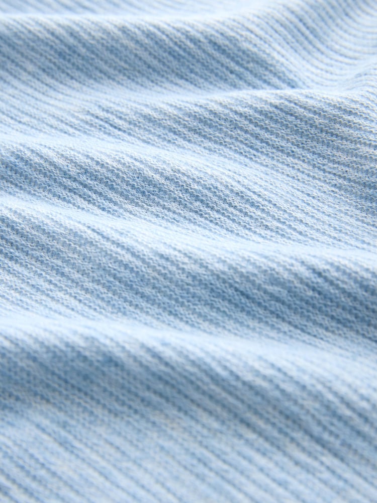 Blue Signature Textured T-Shirt with Linen - Image 7 of 7