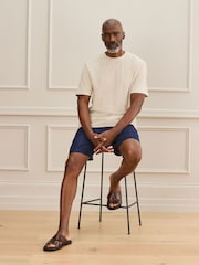 Neutral Signature Textured T-Shirt with Linen - Image 3 of 8