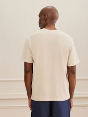 Neutral Signature Textured T-Shirt with Linen - Image 4 of 8