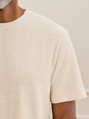 Neutral Signature Textured T-Shirt with Linen - Image 5 of 8