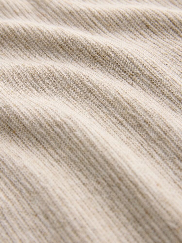 Neutral Signature Textured T-Shirt with Linen - Image 8 of 8