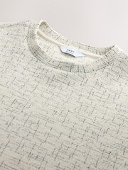 Ecru Textured Pattern Relaxed Fit T-Shirt - Image 3 of 3
