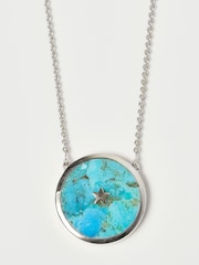 Carrie Elizabeth Silver Tone Night Sky Turquoise Necklace - Image 1 of 4