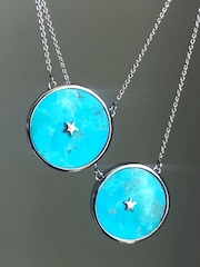Carrie Elizabeth Silver Tone Night Sky Turquoise Necklace - Image 2 of 4