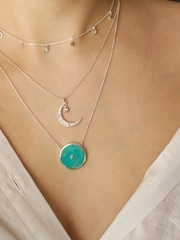 Carrie Elizabeth Silver Tone Night Sky Turquoise Necklace - Image 3 of 4