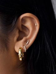 Carrie Elizabeth Gold Tone Celestial Chunky Star Set Hoops - Image 3 of 4
