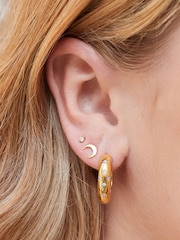 Carrie Elizabeth Gold Tone Celestial Chunky Star Set Hoops - Image 4 of 4