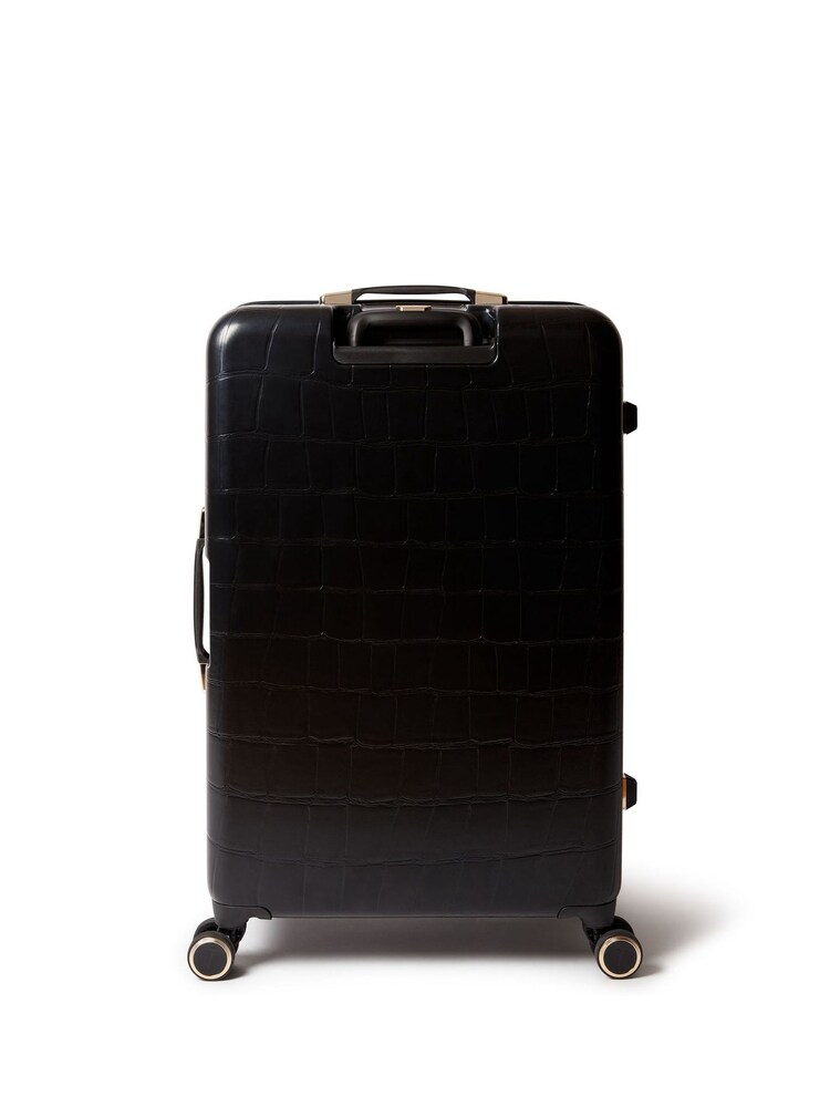 Ted Baker Black Icon Case Croc Large Suitcase - Image 2 of 7