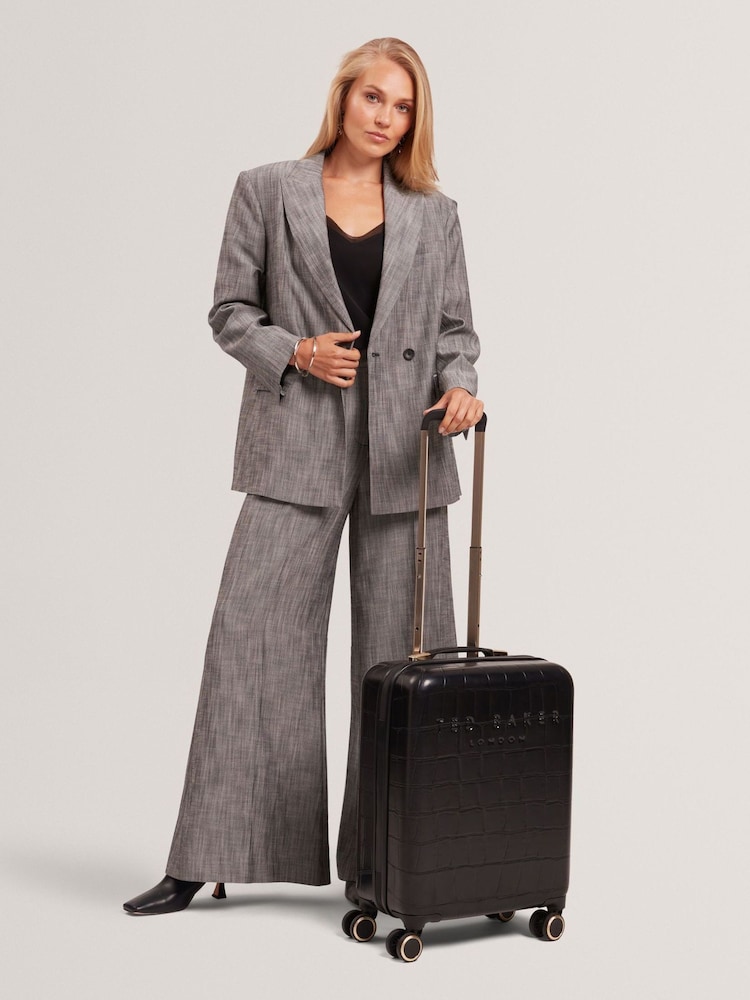 Ted Baker Black Icon Case Croc Effect Cabin Suitcase - Image 1 of 1 Ted Baker Black Icon Case Croc Effect Cabin Suitcase - Image 1 of 1