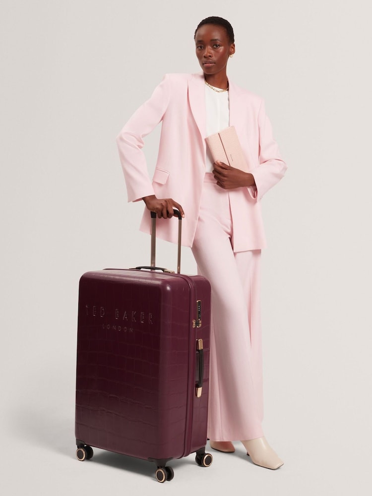 Ted Baker Red Icon Case Croc Effect Suitcase - Image 1 of 1 Ted Baker Red Icon Case Croc Effect Suitcase - Image 1 of 1