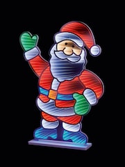 Premier Decorations Ltd Waving Freestanding Santa Infinity Mirror - Image 2 of 3