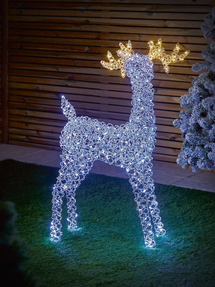 Premier Decorations Ltd 1.18m Multiaction Aluminium Reindeer with 280 LEDs - Image 1 of 2