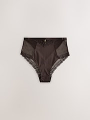 Chocolate Brown High Rise High Leg Smoothing Lace Knickers - Image 1 of 3