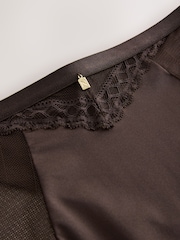 Chocolate Brown High Rise High Leg Smoothing Lace Knickers - Image 2 of 3