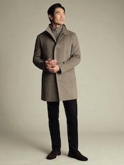 Natural - Chaquetón con cuello alto de lana pura de Charles Tyrwhitt - Imagen 1 de 5