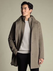 Natural - Chaquetón con cuello alto de lana pura de Charles Tyrwhitt - Imagen 2 de 5