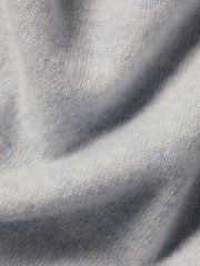 Charles Tyrwhitt Blue Marl Denim Cashmere Zip Neck Jumper - Image 5 of 5
