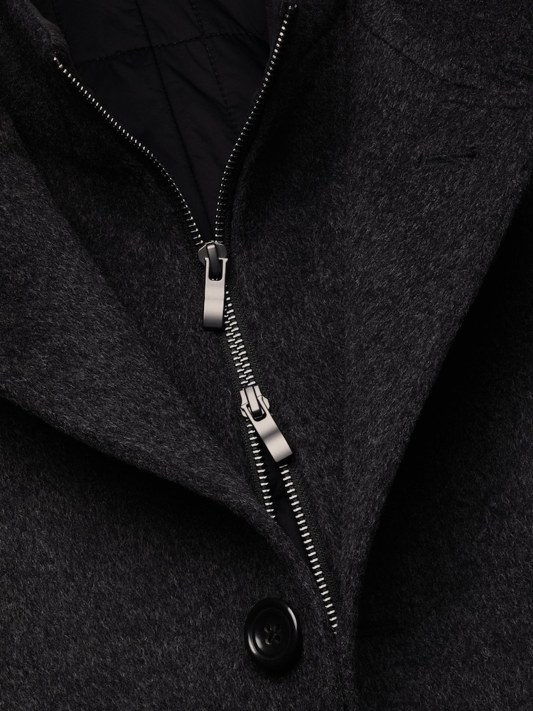 Gris - Chaquetón con cuello alto de lana pura de Charles Tyrwhitt - Imagen 5 de 5