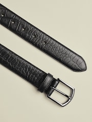 Charles Tyrwhitt Black Made in England Embossed Leather Belt - Image 2 of 2