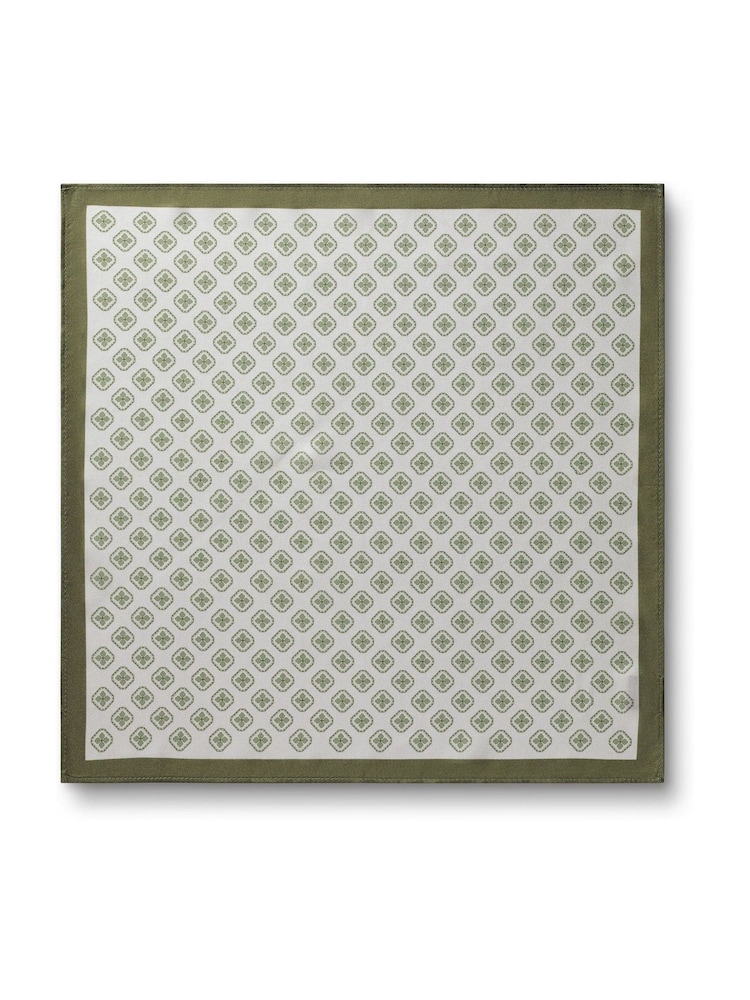 Charles Tyrwhitt Off White Geo Silk Pocket Square - Image 2 of 3 Charles Tyrwhitt Off White Geo Silk Pocket Square - Image 2 of 3