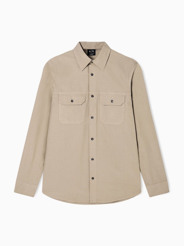 Armani Exchange Work Brown Shirt - Image 1 of 3 Armani Exchange Work Brown Shirt - Image 1 of 3