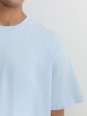 Reiss Soft Blue Tate Cotton Pigment-Dyed Relaxed-Fit T-Shirt - Image 4 of 6