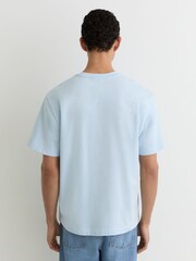 Reiss Soft Blue Tate Cotton Pigment-Dyed Relaxed-Fit T-Shirt - Image 5 of 6