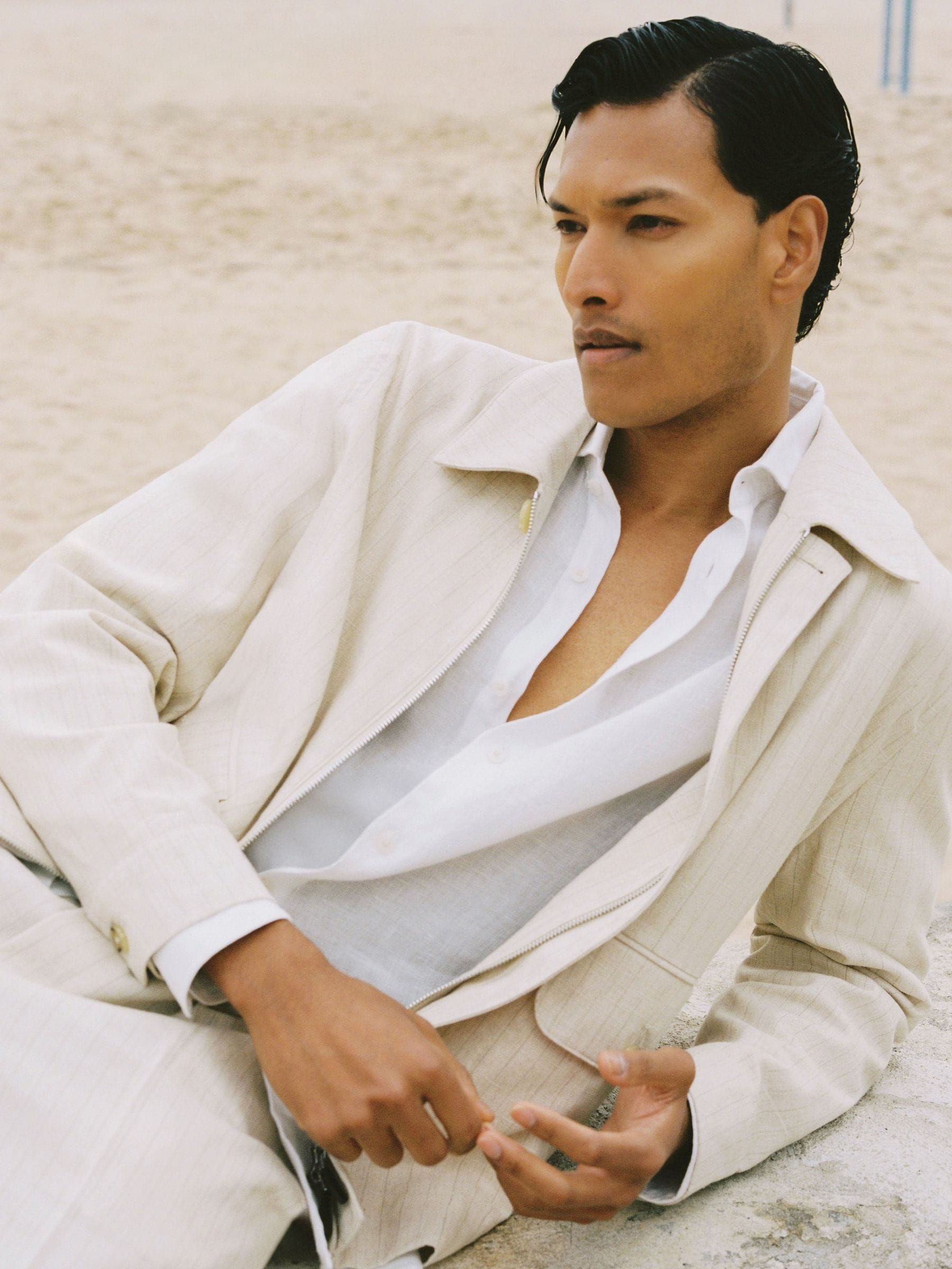 Buy Reiss Off White Slayman Pinstripe Flap-Pocket Jacket with