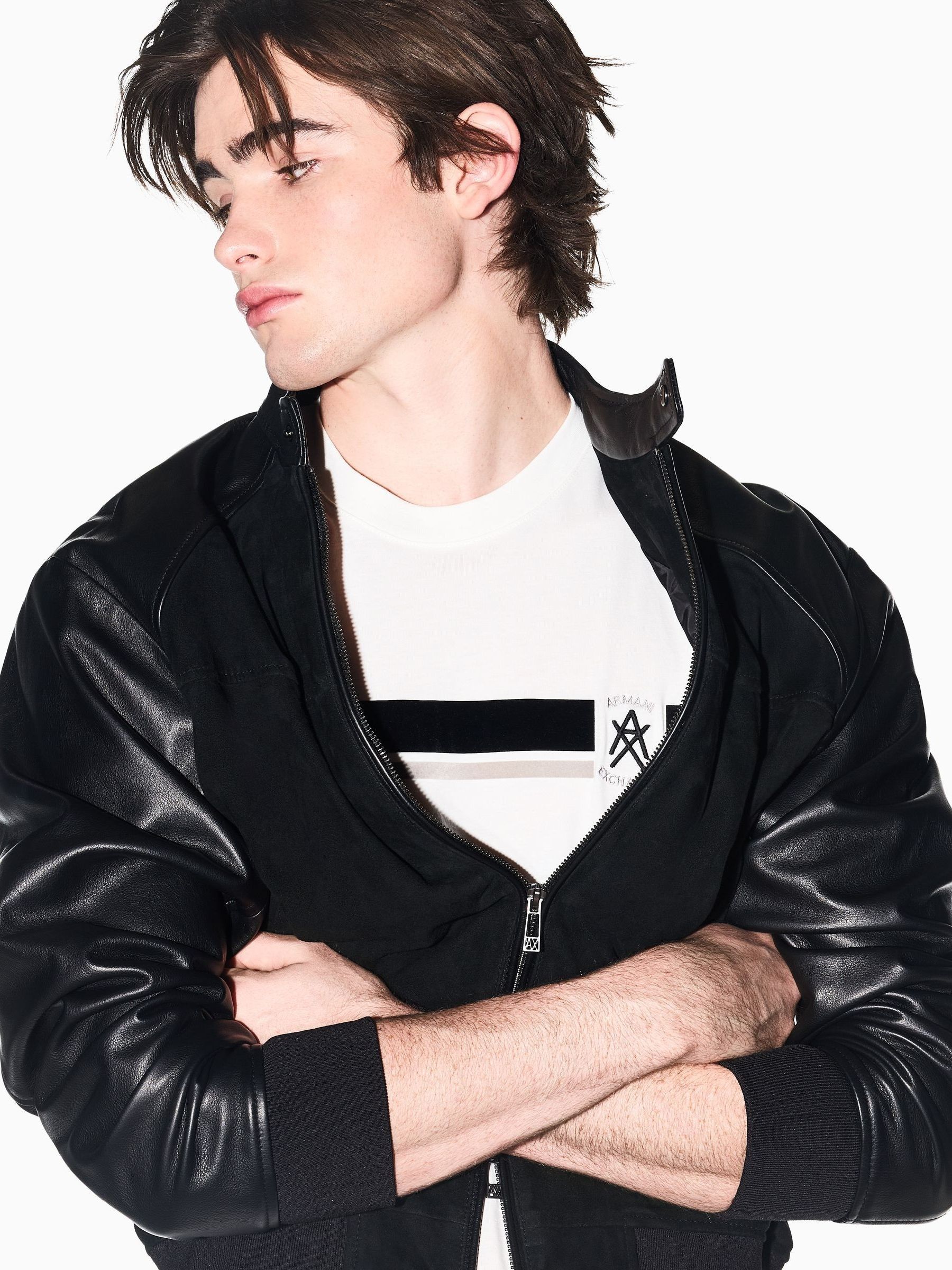 Comprar Camiseta listrada com o logotipo da Armani Exchange from