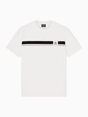 Armani Exchange White Logo Stripe T-Shirt - Image 5 of 6