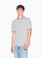 Armani Exchange Cream A/O Monogram Polo Shirt - Image 1 of 7