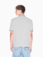 Armani Exchange Cream A/O Monogram Polo Shirt - Image 2 of 7