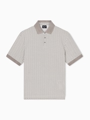 Armani Exchange Cream A/O Monogram Polo Shirt - Image 5 of 7