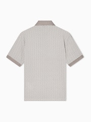 Armani Exchange Cream A/O Monogram Polo Shirt - Image 6 of 7