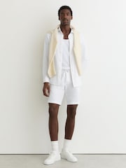 Reiss White Ajay Seersucker Drawstring Shorts - Image 1 of 6
