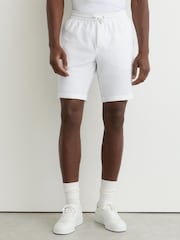 Reiss White Ajay Seersucker Drawstring Shorts - Image 3 of 6