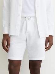 Reiss White Ajay Seersucker Drawstring Shorts - Image 4 of 6