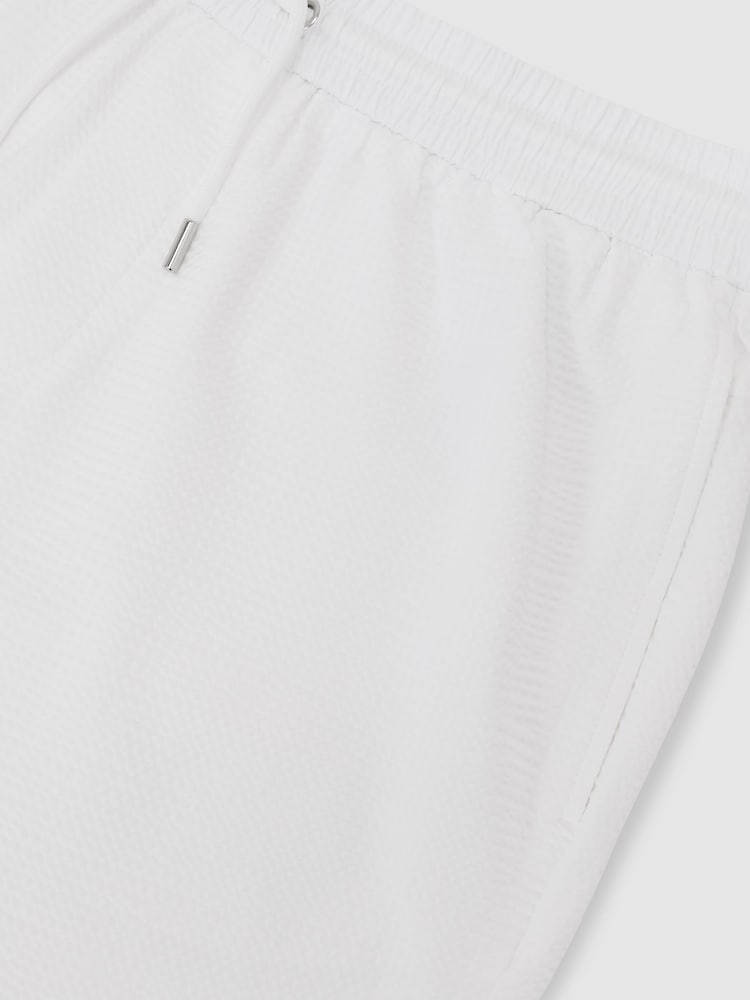 Reiss White Ajay Seersucker Drawstring Shorts - Image 6 of 6