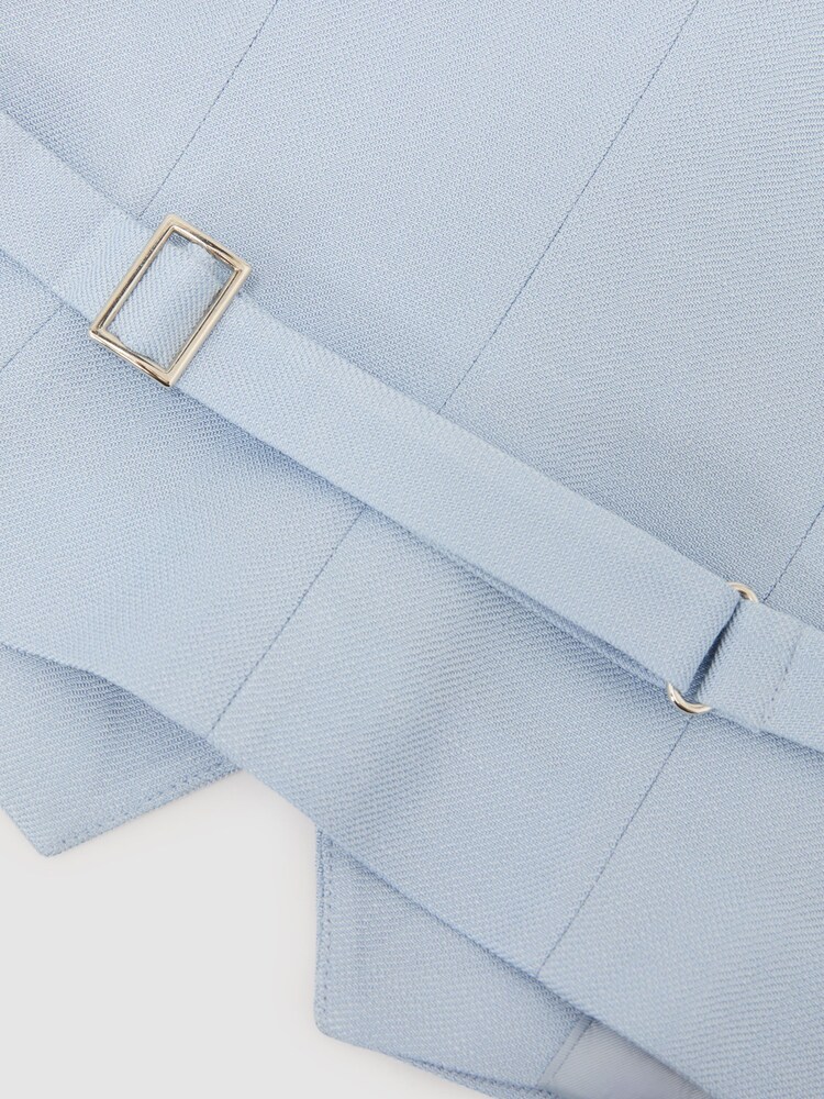 Reiss Blue Magda Button-Through Tailored Waistcoat - Image 8 of 8