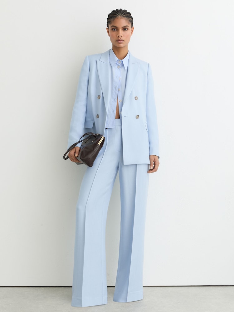 Reiss Blue Magda Wide-Leg Suit Trouser - Image 1 of 7